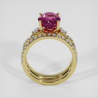 3.66 Ct. Purplish Pink Garnet Ring, 14K Yellow Gold 3
