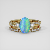 1.73 Ct. Multi Color Opal Ring, 14K Yellow Gold 1