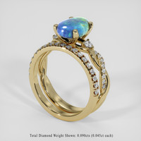 1.73 Ct. Multi Color Opal Ring, 14K Yellow Gold 2