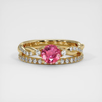 1.07 Ct. Padparadscha Sapphire Ring, 14K Yellow Gold 1