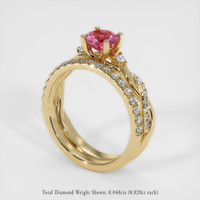 1.07 Ct. Padparadscha Sapphire Ring, 14K Yellow Gold 2