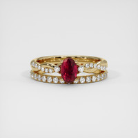 0.79 Ct. Ruby Ring, 14K Yellow Gold 1