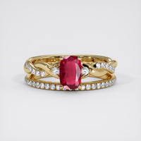 1.07 Ct. Ruby Ring, 14K Yellow Gold 1