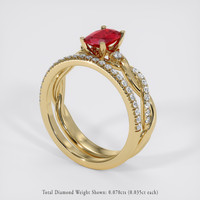 1.07 Ct. Ruby Ring, 14K Yellow Gold 2