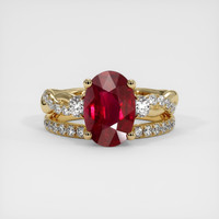 3.30 Ct. Ruby Ring, 14K Yellow Gold 1