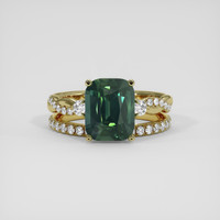 3.64 Ct. Bluish Green Sapphire Ring, 14K Yellow Gold 1