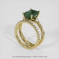 3.64 Ct. Bluish Green Sapphire Ring, 14K Yellow Gold 2
