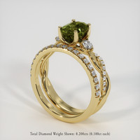 2.06 Ct. Green Sapphire Ring, 14K Yellow Gold 2