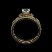 1.15 Ct. White Sapphire Ring, 14K Yellow Gold 3