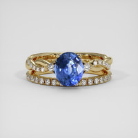 1.48 Ct. Blue Sapphire Ring, 14K Yellow Gold 1