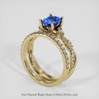 1.48 Ct. Blue Sapphire Ring, 14K Yellow Gold 2