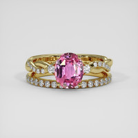 2.50 Ct. Purplish Pink Sapphire Ring, 14K Yellow Gold 1