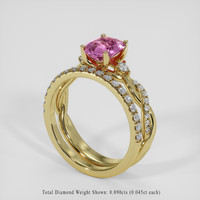 2.50 Ct. Purplish Pink Sapphire Ring, 14K Yellow Gold 2