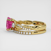 2.00 Ct. Pink Sapphire Ring, 14K Yellow Gold 4