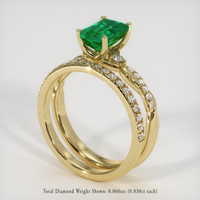 1.24 Ct. Emerald Ring, 18K Yellow Gold 2