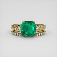 3.37 Ct. Emerald Ring, 18K Yellow Gold 1