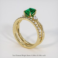 1.08 Ct. Emerald Ring, 18K Yellow Gold 2