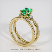 1.04 Ct. Emerald Ring, 18K Yellow Gold 2