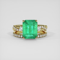 3.64 Ct. Emerald Ring, 18K Yellow Gold 1