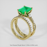 3.64 Ct. Emerald Ring, 18K Yellow Gold 2