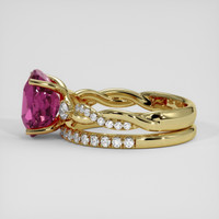 3.66 Ct. Purplish Pink Garnet Ring, 18K Yellow Gold 4