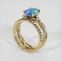 1.73 Ct. Multi Color Opal Ring, 18K Yellow Gold 2