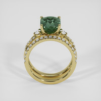 3.64 Ct. Bluish Green Sapphire Ring, 18K Yellow Gold 3