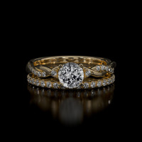1.15 Ct. White Sapphire Ring, 18K Yellow Gold 1