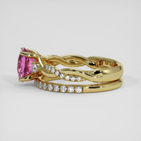 2.50 Ct. Purplish Pink Sapphire Ring, 18K Yellow Gold 4