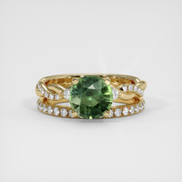 2.25 Ct. Green Sapphire Ring, 18K Yellow Gold 1