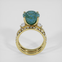 6.96 Ct. Bluish Green Sapphire Ring, 18K Yellow Gold 3