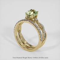 1.31 Ct. Yellowish Green Sapphire Ring, 18K Yellow Gold 2