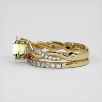 1.31 Ct. Yellowish Green Sapphire Ring, 18K Yellow Gold 4