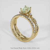 1.44 Ct. Yellowish Green Sapphire Ring, 18K Yellow Gold 2