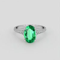 1.76 Ct. Emerald Ring, Platinum 950 1