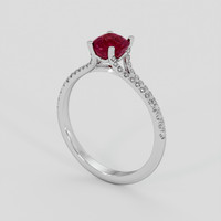 1.00 Ct. Purplish Red Ruby Ring, Platinum 950 2