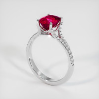 2.09 Ct. Ruby Ring, Platinum 950 2