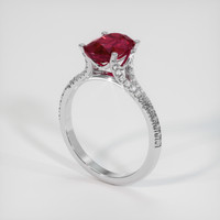 2.20 Ct. Ruby Ring, Platinum 950 2