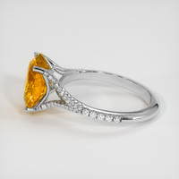 4.61 Ct. Orangish Yellow Sapphire Ring, Platinum 950 4
