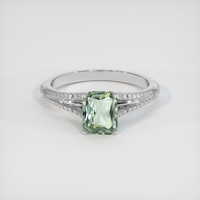 1.36 Ct. Green Sapphire Ring, Platinum 950 1