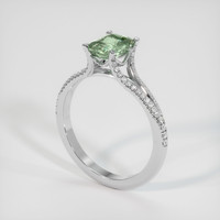 1.36 Ct. Green Sapphire Ring, Platinum 950 2
