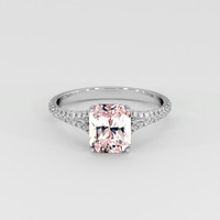 3.09 Ct. Peach Sapphire Ring, Platinum 950 1