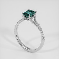 1.36 Ct. Bluish Green Sapphire Ring, Platinum 950 2