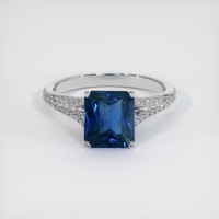 2.54 Ct. Blue Sapphire Ring, Platinum 950 1