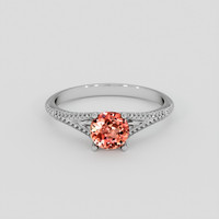 1.07 Ct. Padparadscha Sapphire Ring, Platinum 950 1