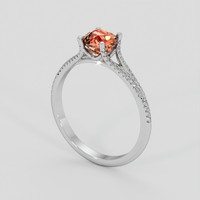 1.07 Ct. Padparadscha Sapphire Ring, Platinum 950 2