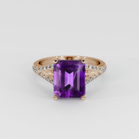 3.29 Ct. Purple Amethyst Ring, 14K Rose Gold 1