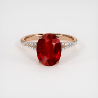 3.23 Ct. Ruby Ring, 14K Rose Gold 1