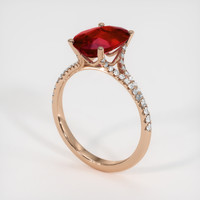 3.23 Ct. Ruby Ring, 14K Rose Gold 2