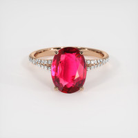 4.04 Ct. Ruby Ring, 14K Rose Gold 1